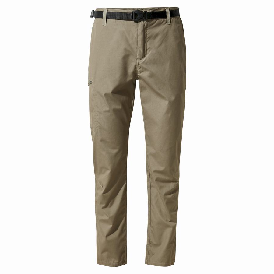 Men's Craghoppers Kiwi Boulder Slim Trousers Khaki | FIV3671SQ