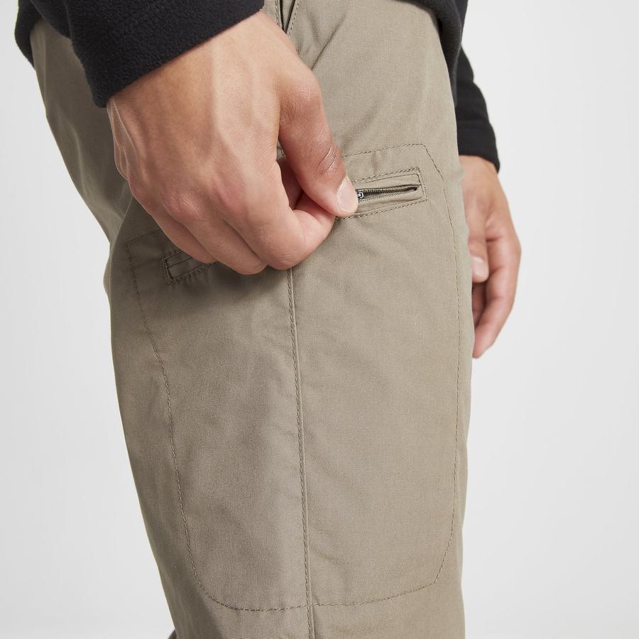 Men's Craghoppers Kiwi Boulder Slim Trousers Khaki | FIV3671SQ