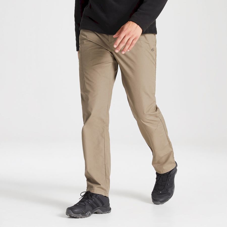 Men's Craghoppers Kiwi Boulder Slim Trousers Khaki | FIV3671SQ