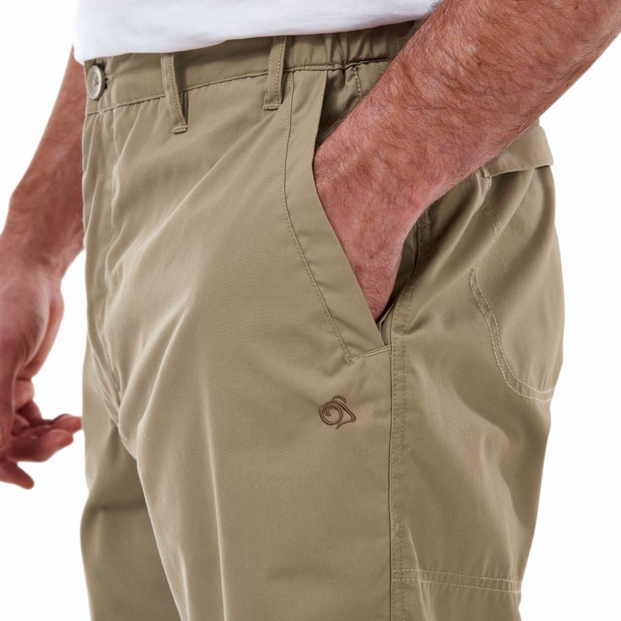 Men's Craghoppers Kiwi Long Shorts Khaki | MSV192HO