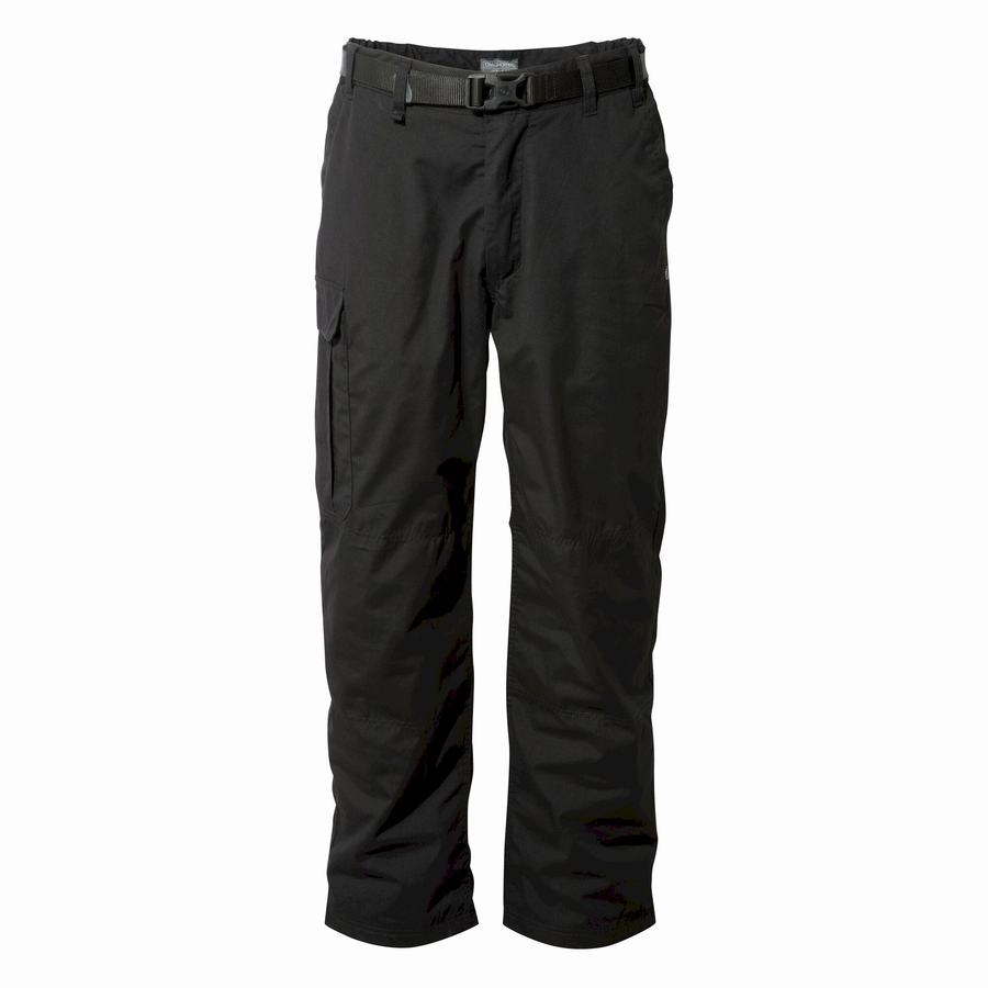 Men's Craghoppers Kiwi Winter Lined Trousers Black | QGU8274YX