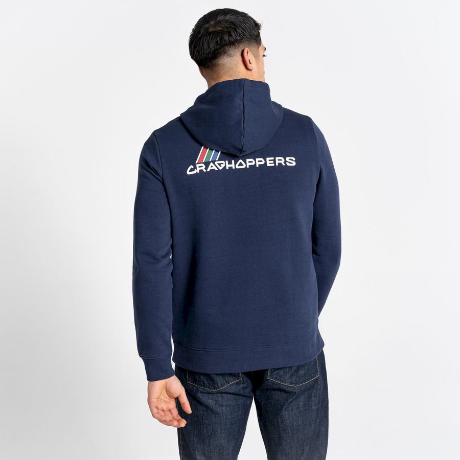 Men's Craghoppers Lautner Hooded Sweatshirts Blue Navy | SXN4010PN