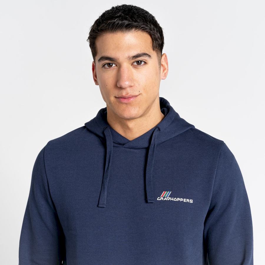 Men's Craghoppers Lautner Hooded Sweatshirts Blue Navy | SXN4010PN