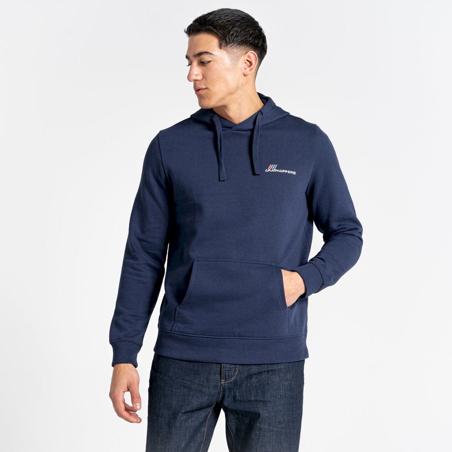 Men's Craghoppers Lautner Hooded Sweatshirts Blue Navy | SXN4010PN