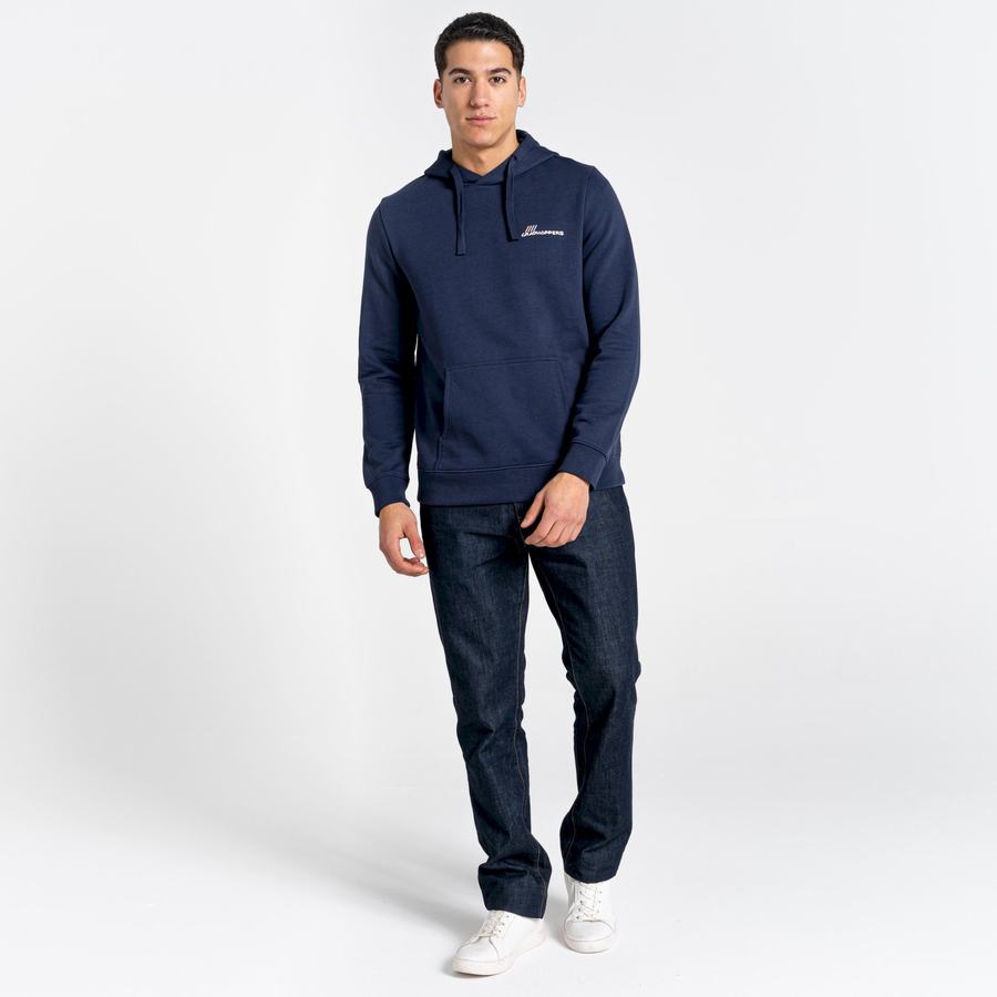 Men's Craghoppers Lautner Hooded Sweatshirts Blue Navy | SXN4010PN