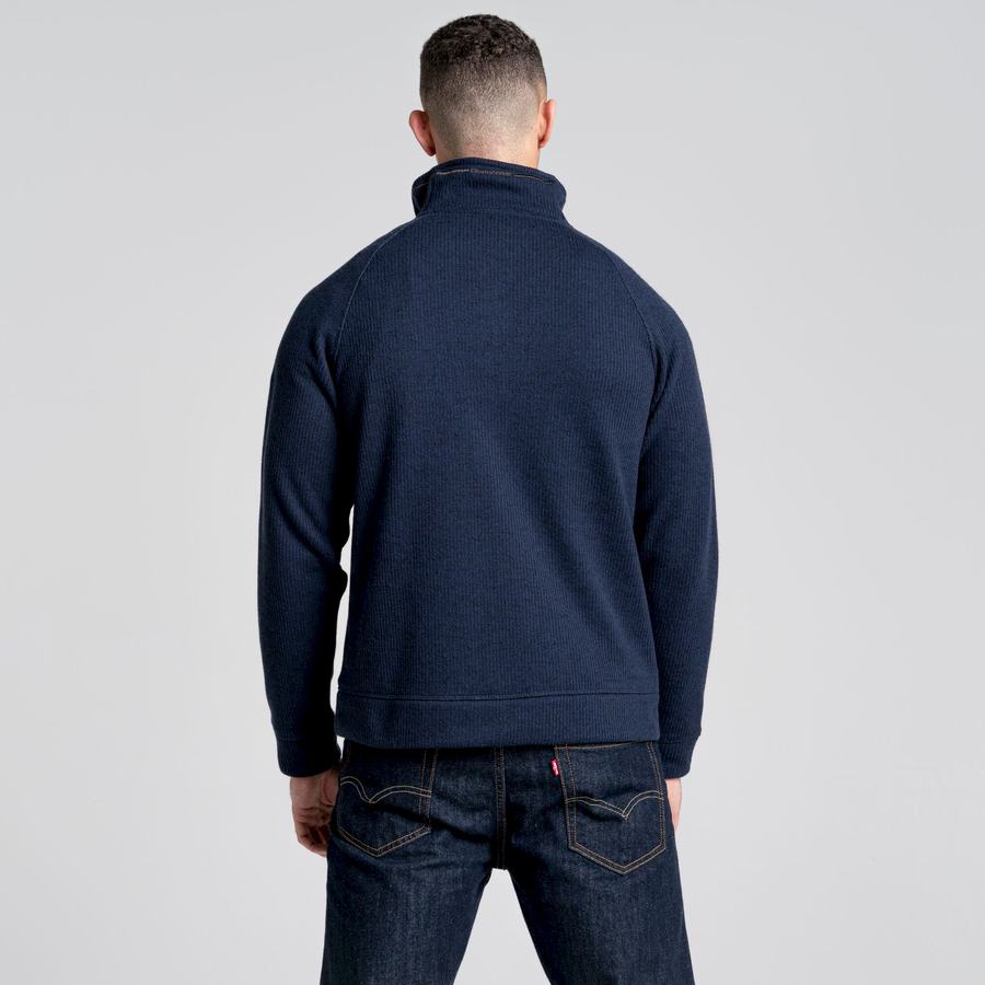 Men's Craghoppers Logan Half Zip Sweaters Blue Navy | FRT4399WS