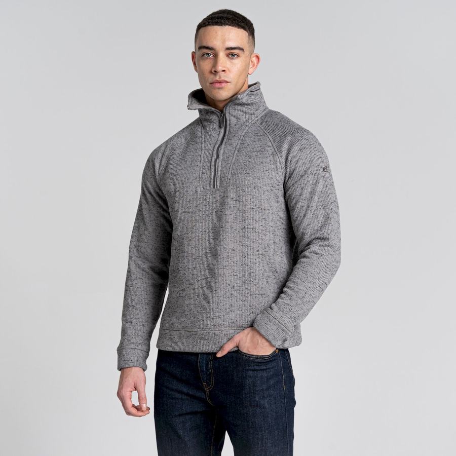 Men's Craghoppers Logan Half Zip Sweaters Grey | HTI4885NW