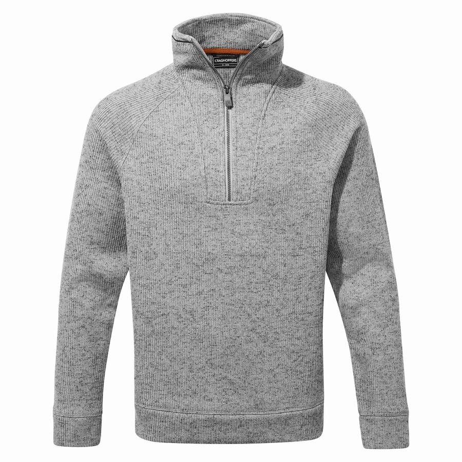 Men\'s Craghoppers Logan Half Zip Sweaters Grey | HTI4885NW