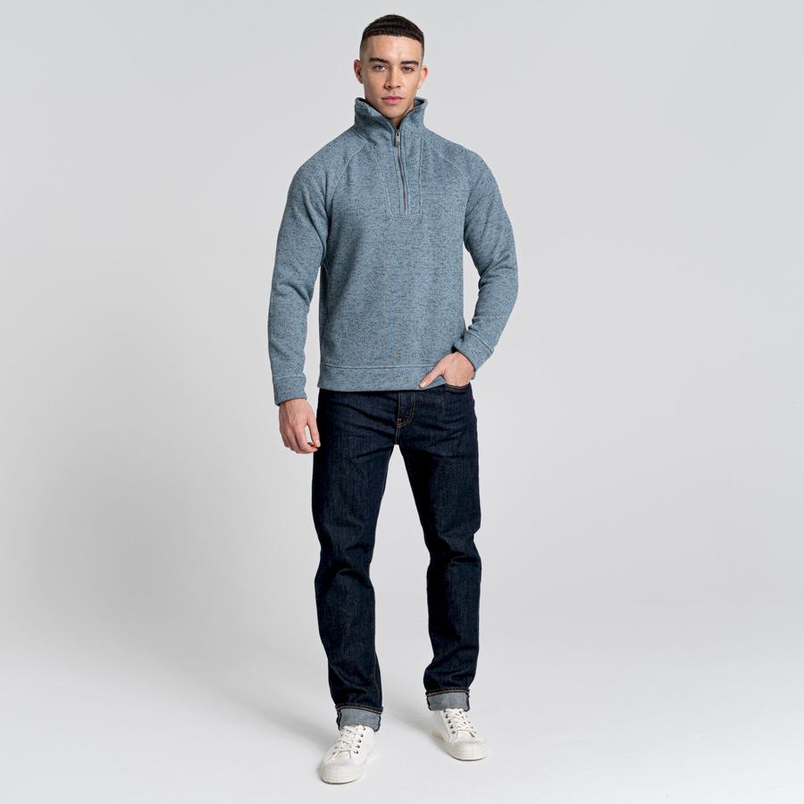 Men's Craghoppers Logan Half Zip Sweaters Blue | ULD6214LT