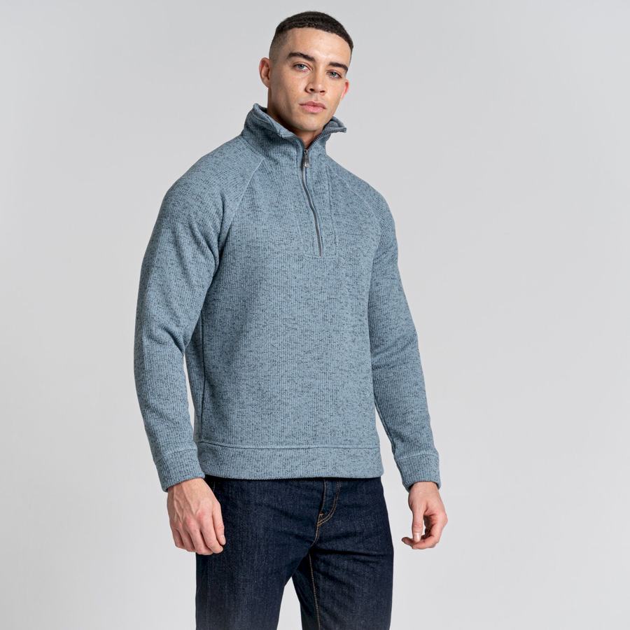 Men's Craghoppers Logan Half Zip Sweaters Blue | ULD6214LT