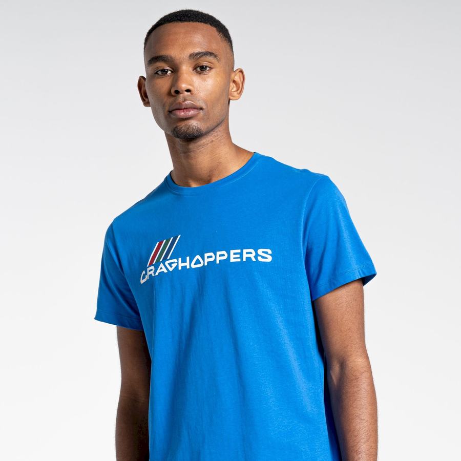 Men's Craghoppers Lugo Short Sleeved T-Shirts Blue | TYX531ZM