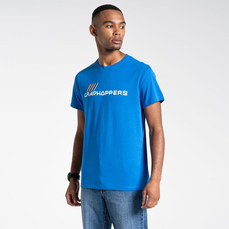 Men's Craghoppers Lugo Short Sleeved T-Shirts Blue | TYX531ZM