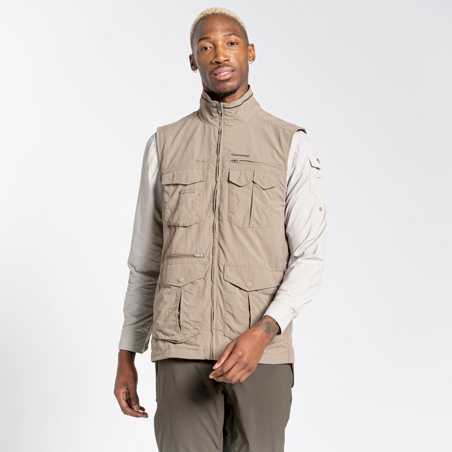 Men\'s Craghoppers NosiLife Adventure II Gilets Beige | QNK5378RW