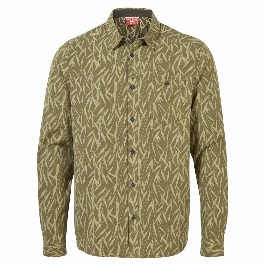 Men\'s Craghoppers NosiLife Pinyon Long Sleeved Shirts Green | KIG3029WF