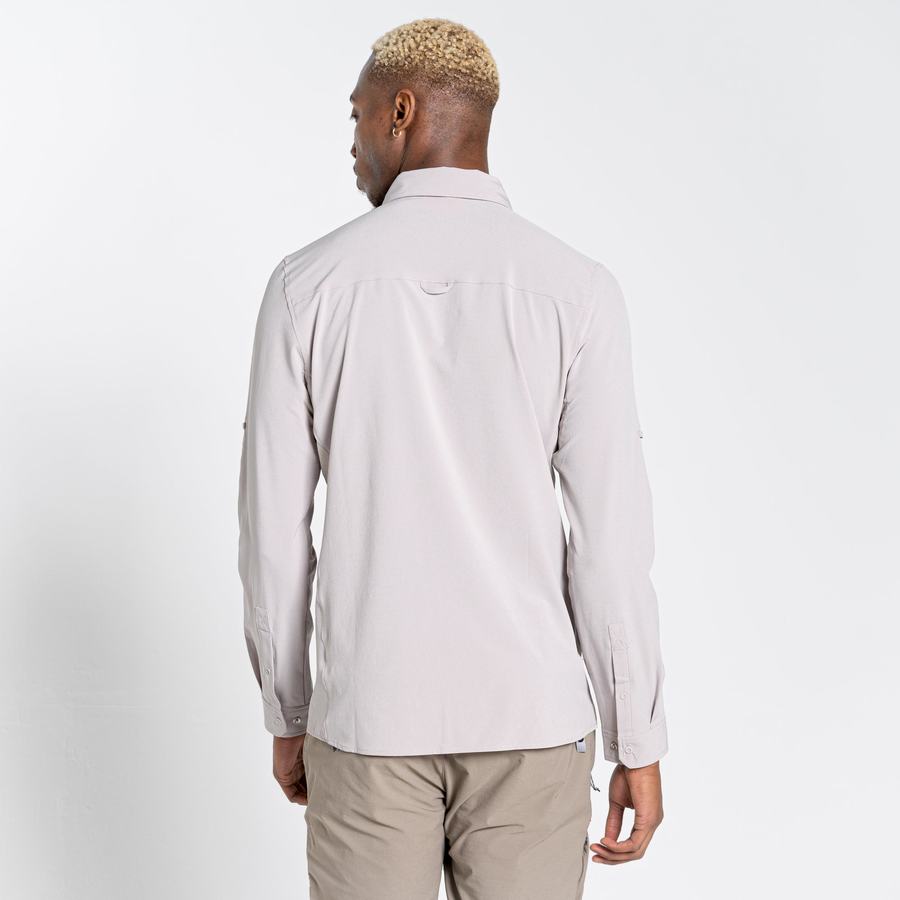 Men's Craghoppers NosiLife Pro IV Long Sleeved Shirts White | ICU8376NQ