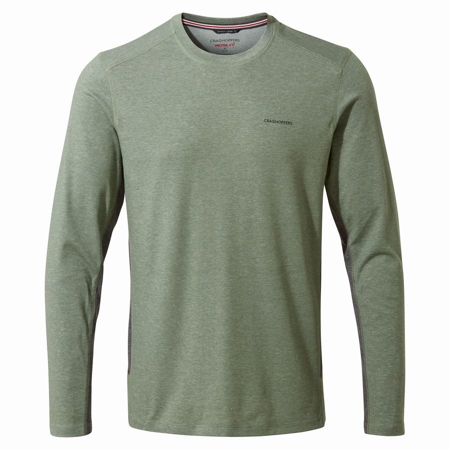 Men's Craghoppers NosiLife Talen Long Sleeved T-Shirts Olive | BMK576TU