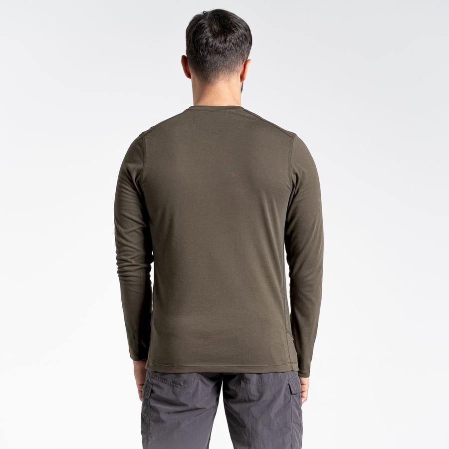 Men's Craghoppers NosiLife Talen Long Sleeved T-Shirts Green | OFU1156FE