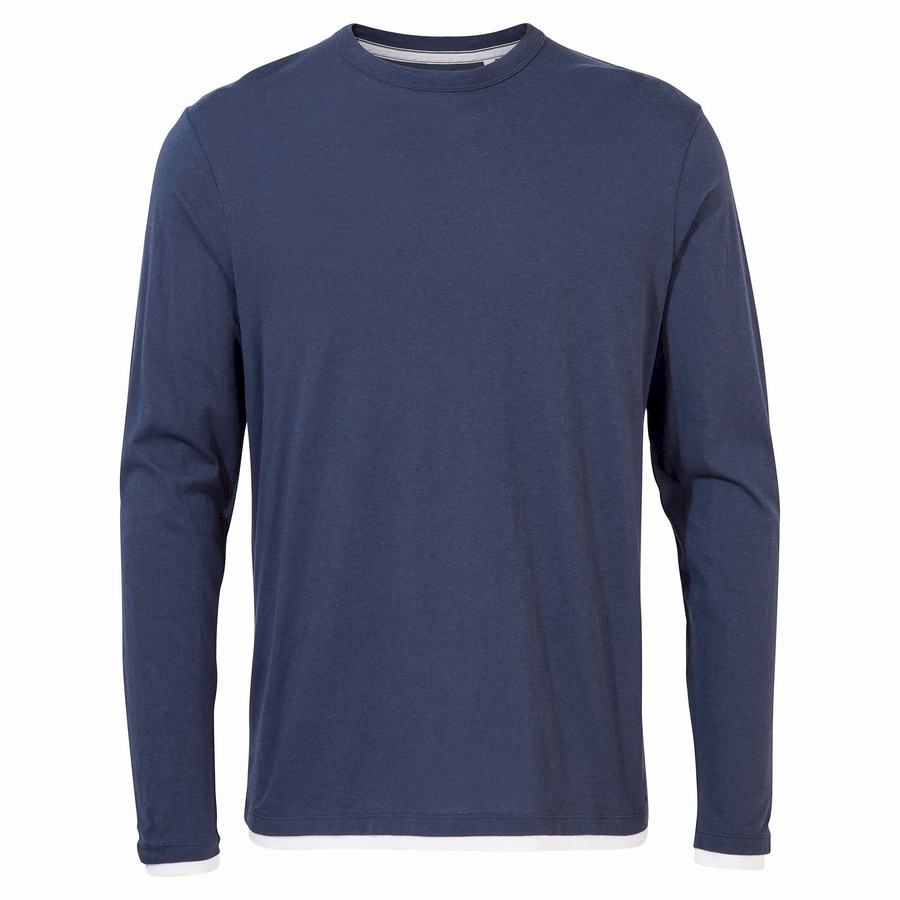 Men's Craghoppers Nosibotanical Coulter Long Sleeved T-Shirts Blue Navy | MYD7688KM