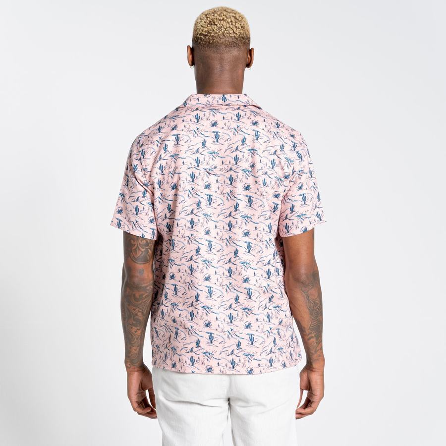 Men's Craghoppers Nosibotanical Hula Short Sleeved Shirts Pink | HIN7097QT