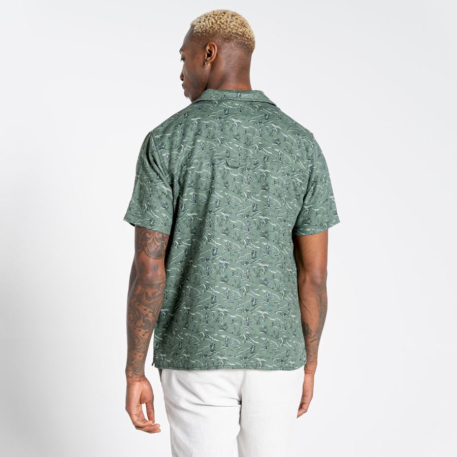 Men's Craghoppers Nosibotanical Hula Short Sleeved Shirts Green | QFI4779UO