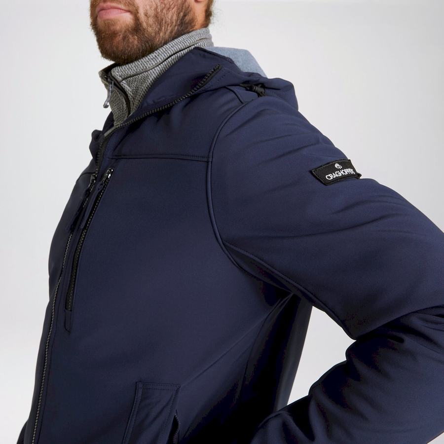 Men's Craghoppers Oswin Insulated Hooded Jackets Blue Navy | PJB6882WL