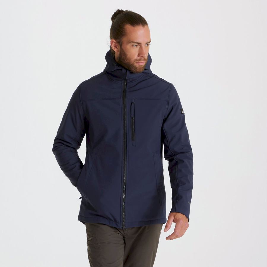 Men's Craghoppers Oswin Insulated Hooded Jackets Blue Navy | PJB6882WL