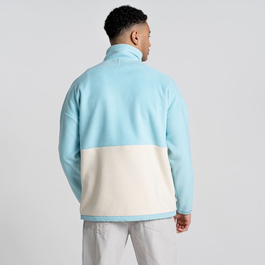 Men's Craghoppers Spindle Half Zip Sweaters Light Turquoise | FHA9978NZ