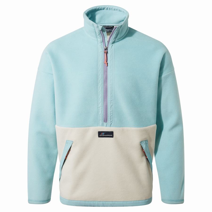 Men\'s Craghoppers Spindle Half Zip Sweaters Light Turquoise | FHA9978NZ