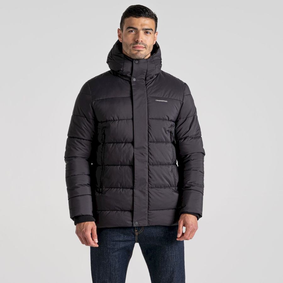 Men's Craghoppers Sutherland Insulated Hooded Jackets Black | CXO1649XV