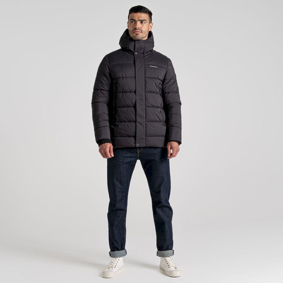 Men's Craghoppers Sutherland Insulated Hooded Jackets Black | CXO1649XV