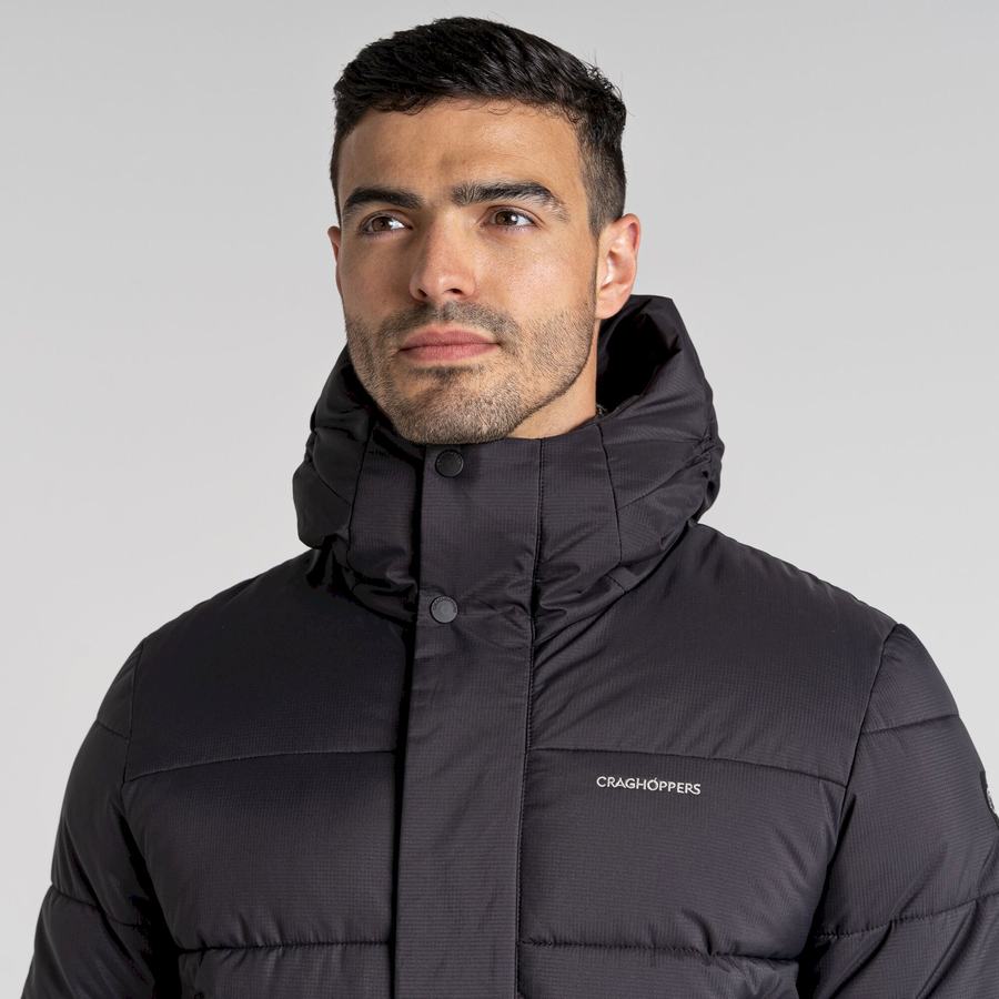 Men's Craghoppers Sutherland Insulated Hooded Jackets Black | CXO1649XV