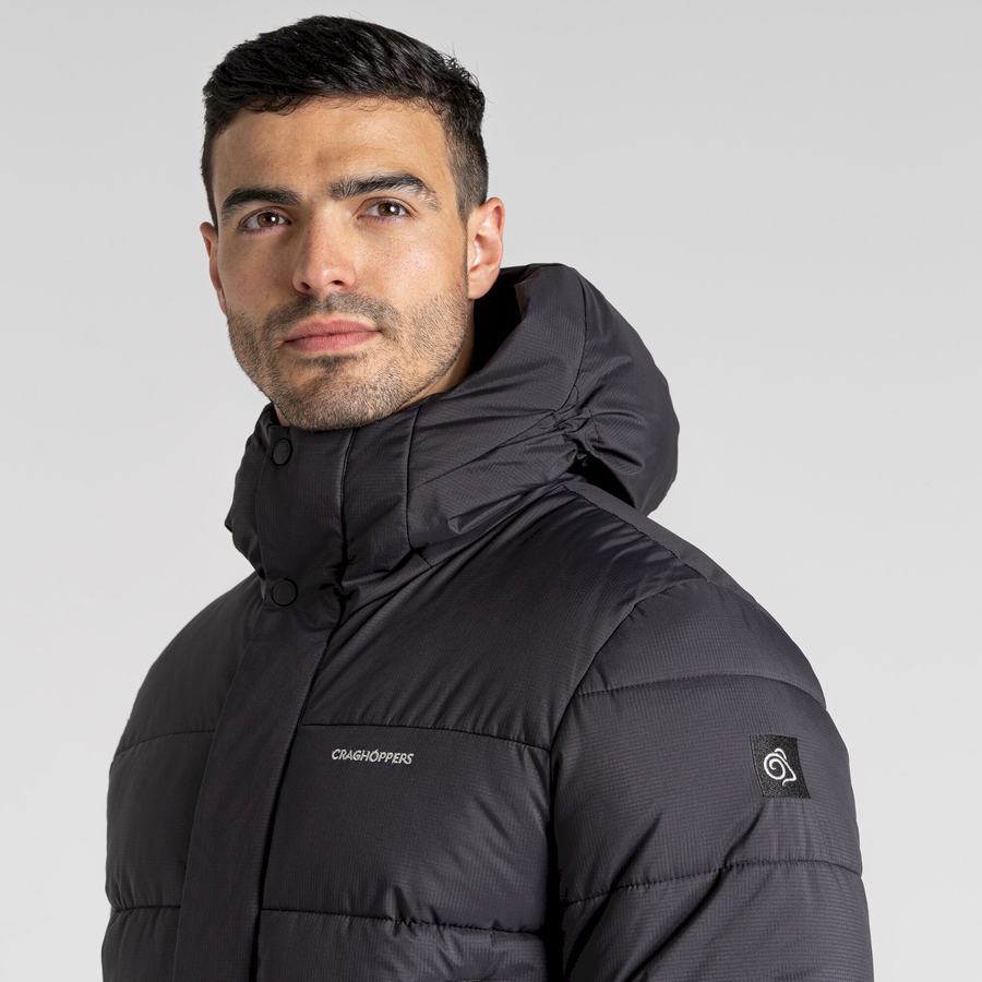 Men's Craghoppers Sutherland Insulated Hooded Jackets Black | CXO1649XV