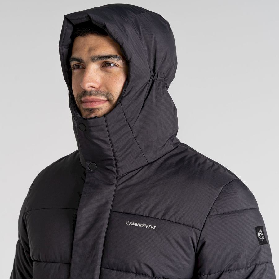 Men's Craghoppers Sutherland Insulated Hooded Jackets Black | CXO1649XV