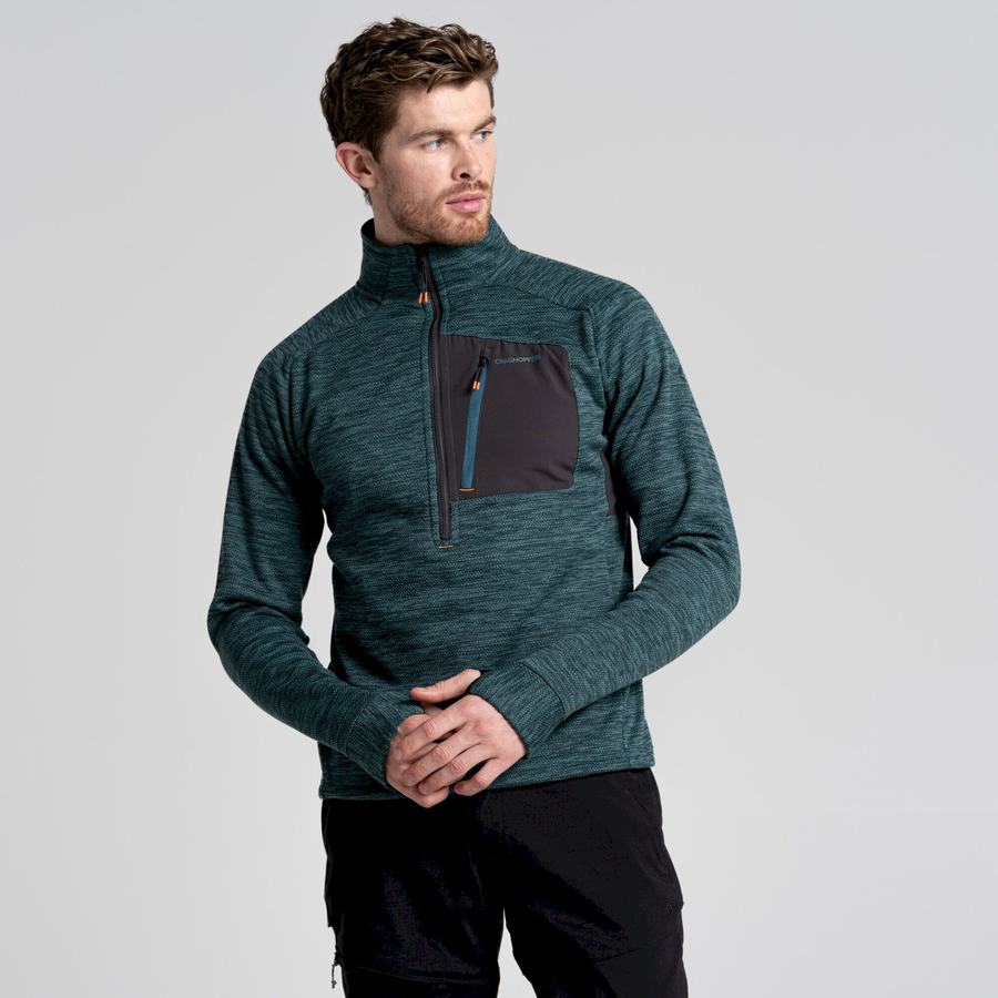 Men's Craghoppers Tarbert Half Zip Sweaters Green | IDK127DU