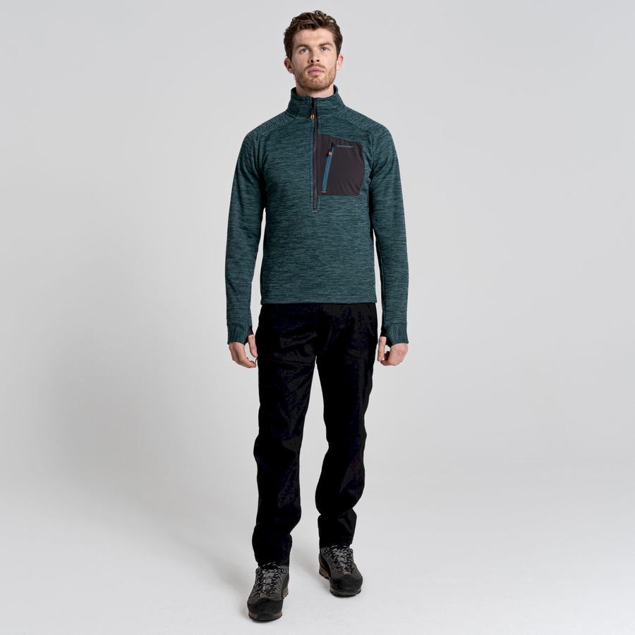 Men's Craghoppers Tarbert Half Zip Sweaters Green | IDK127DU