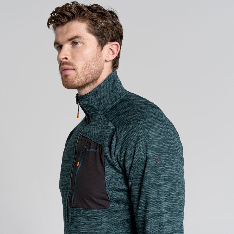 Men's Craghoppers Tarbert Half Zip Sweaters Green | IDK127DU