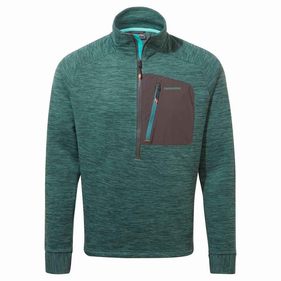 Men's Craghoppers Tarbert Half Zip Sweaters Green | IDK127DU