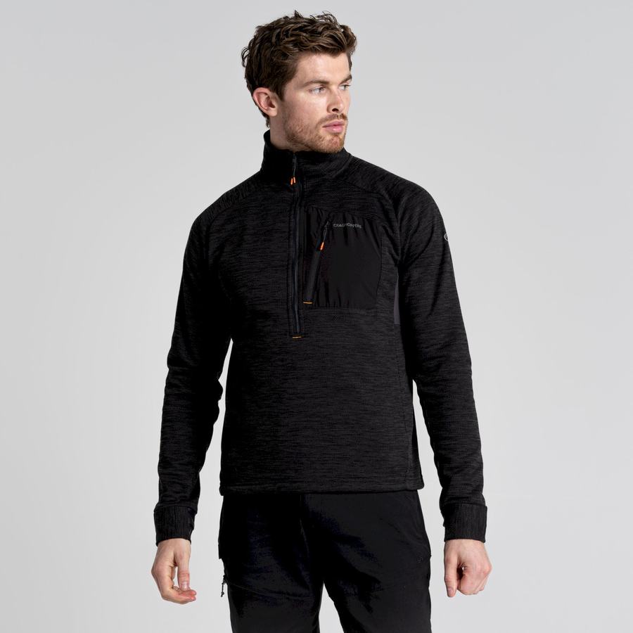 Men's Craghoppers Tarbert Half Zip Sweaters Black | IED5737CN