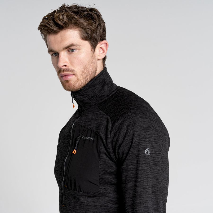 Men's Craghoppers Tarbert Half Zip Sweaters Black | IED5737CN