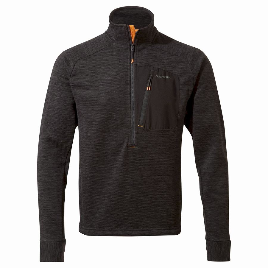 Men's Craghoppers Tarbert Half Zip Sweaters Black | IED5737CN