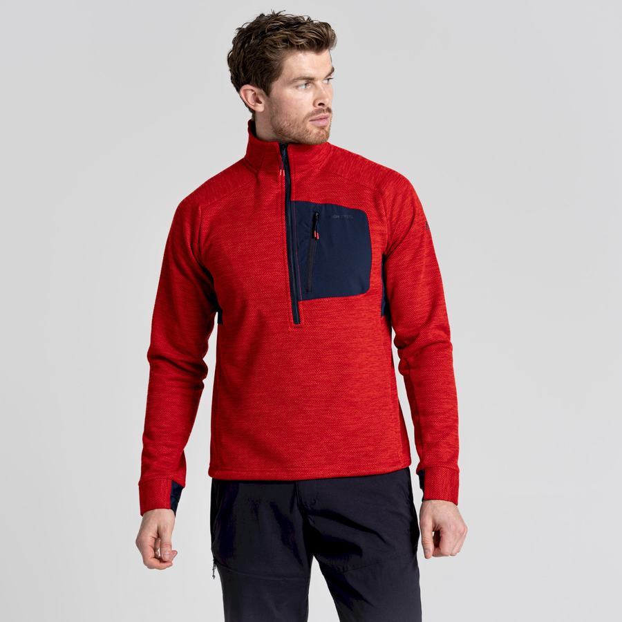 Men's Craghoppers Tarbert Half Zip Sweaters Red | UAM9668AC