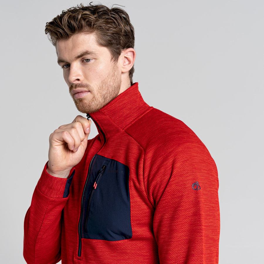 Men's Craghoppers Tarbert Half Zip Sweaters Red | UAM9668AC