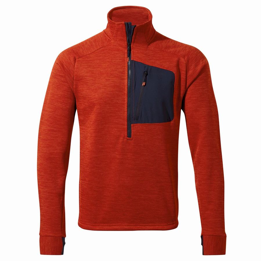 Men's Craghoppers Tarbert Half Zip Sweaters Red | UAM9668AC