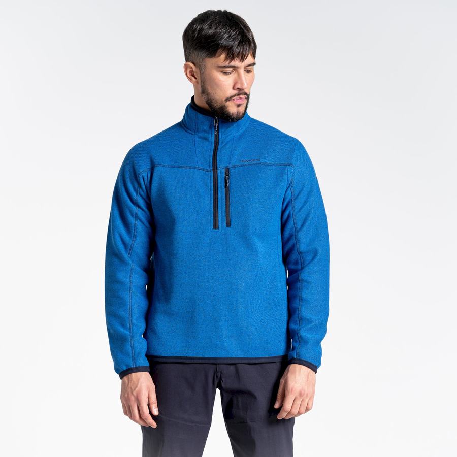 Men's Craghoppers Torney Half Zip Sweaters Blue | ELB2087PW