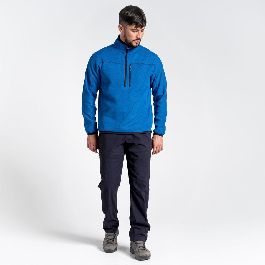 Men's Craghoppers Torney Half Zip Sweaters Blue | ELB2087PW