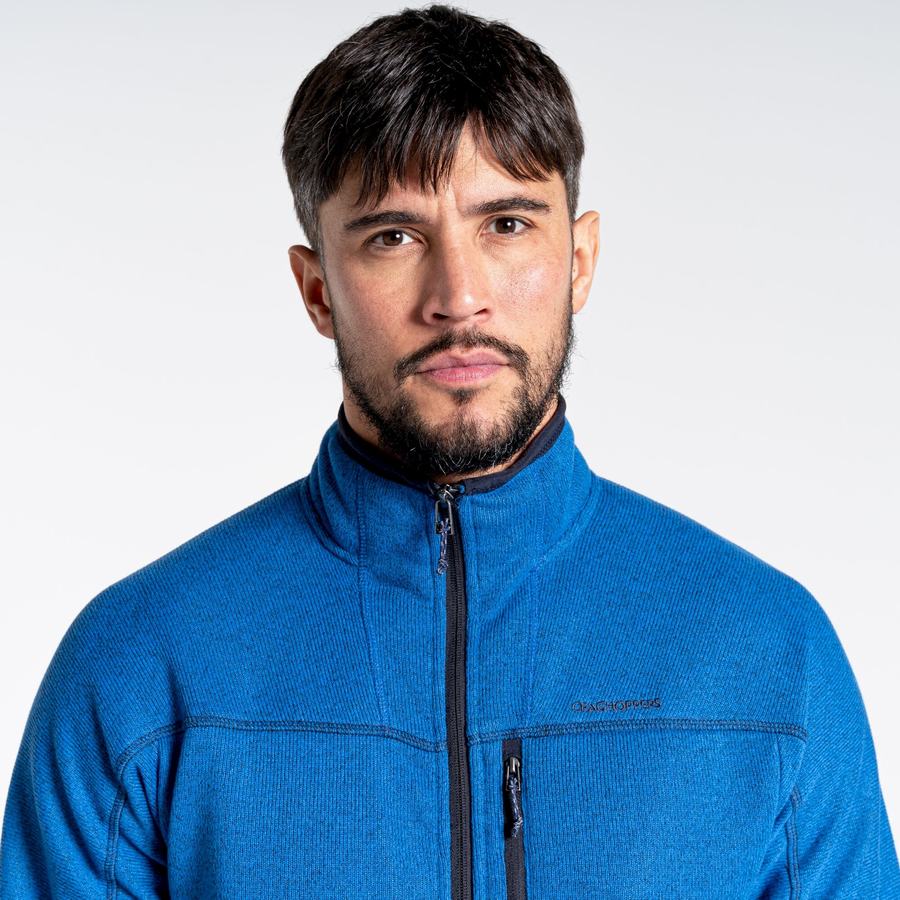 Men's Craghoppers Torney Half Zip Sweaters Blue | ELB2087PW