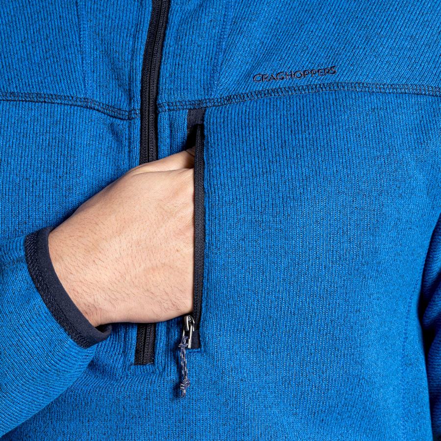 Men's Craghoppers Torney Half Zip Sweaters Blue | ELB2087PW