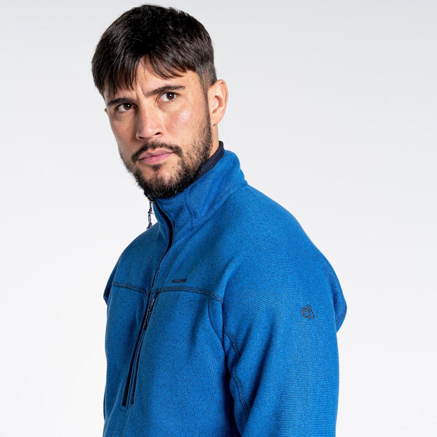 Men's Craghoppers Torney Half Zip Sweaters Blue | ELB2087PW