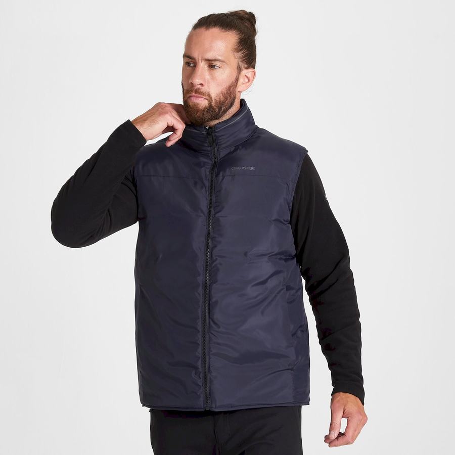 Men's Craghoppers Trillick Downlike Gilets Navy Blue | NTE8259LS