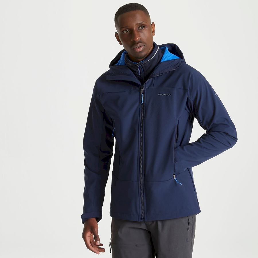 Men's Craghoppers Tripp Hooded Jackets Blue Navy | LQS716ME